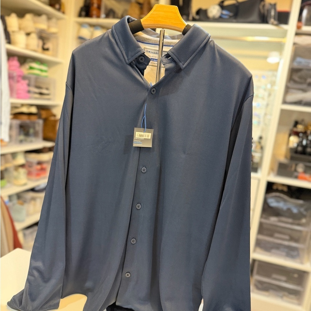 Men's Blue Button-Up Shirt Twillory NEW